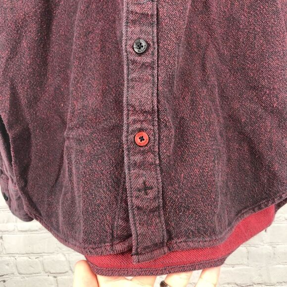 Vans Maroon Long Sleeve Flannel Men's Sz Large - Picture 7 of 12